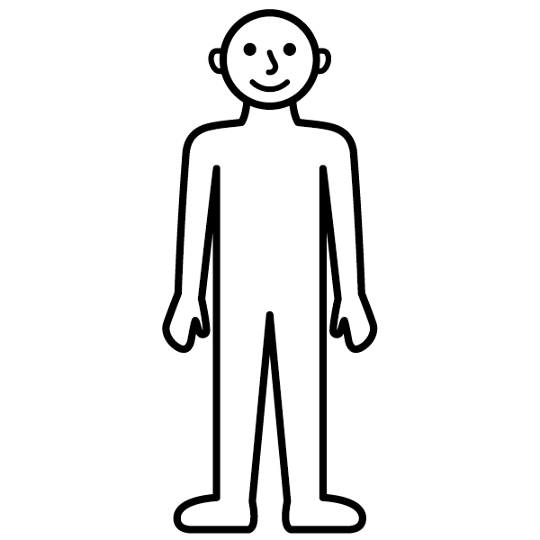 Personne de face