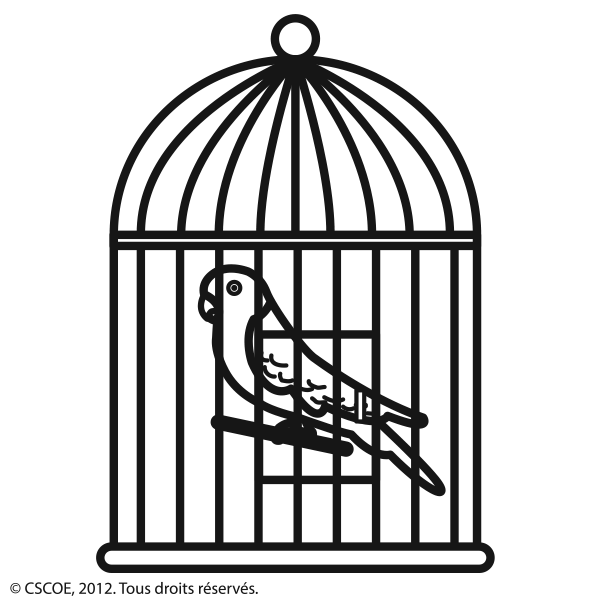 L'oiseau est à l'intérieur de la cage_NB