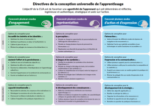 Directives de la conception universelle de l’apprentissage